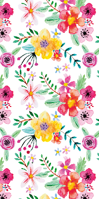Fabric roller blind for window Painted flowers