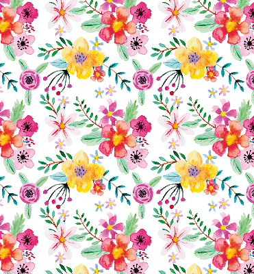 Fabric roller blind for window Painted flowers