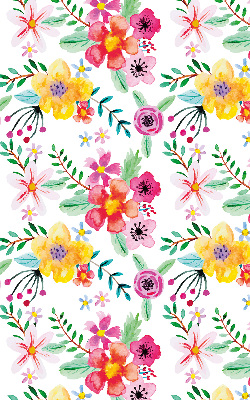 Fabric roller blind for window Painted flowers