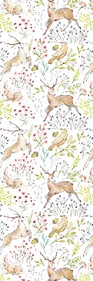 Blackout roller blind with roe deer and deer pattern