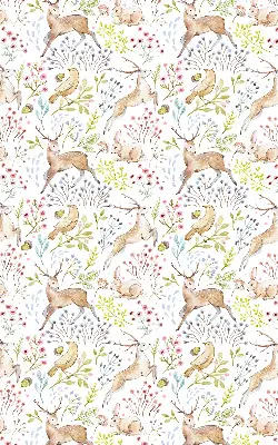 Blackout roller blind with roe deer and deer pattern