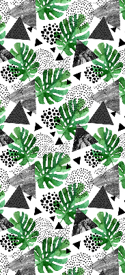 Blackout roller blind for window Leaves triangles dots