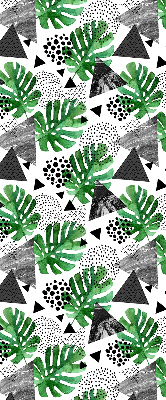 Blackout roller blind for window Leaves triangles dots