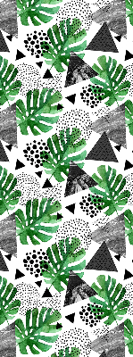 Blackout roller blind for window Leaves triangles dots
