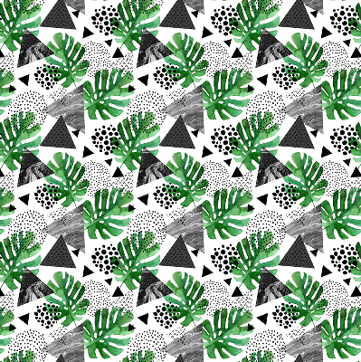 Blackout roller blind for window Leaves triangles dots