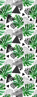 Blackout roller blind for window Leaves triangles dots