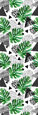 Blackout roller blind for window Leaves triangles dots