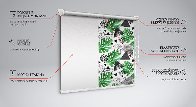 Blackout roller blind for window Leaves triangles dots