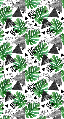 Blackout roller blind for window Leaves triangles dots