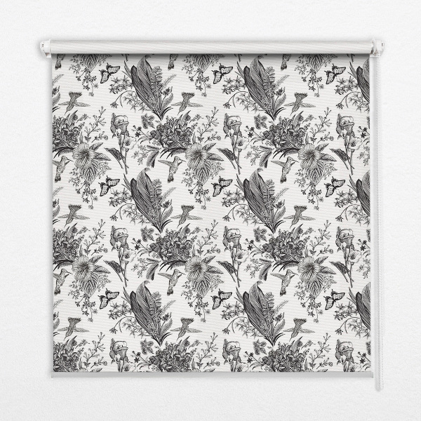 Fabric roller blind for window Drawn nature