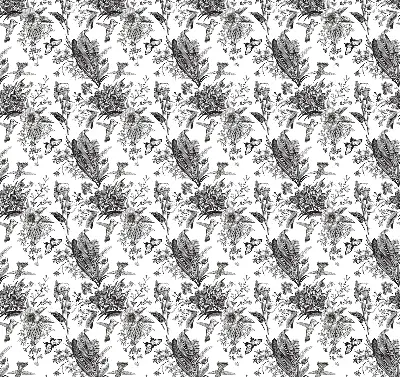 Fabric roller blind for window drawn nature design
