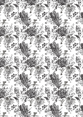 Fabric roller blind for window drawn nature design