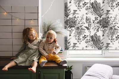Fabric roller blind for window Drawn nature