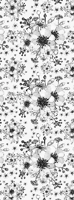 Blackout roller blind with a drawn flower pattern