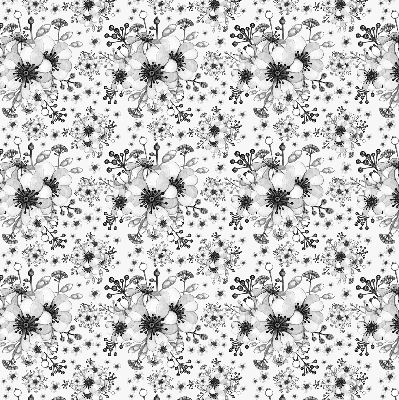 Blackout roller blind for window Drawn flower