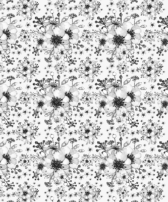 Blackout roller blind with a drawn flower pattern