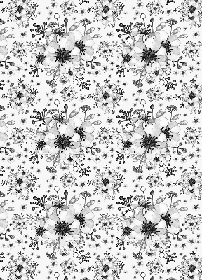 Blackout roller blind for window Drawn flower