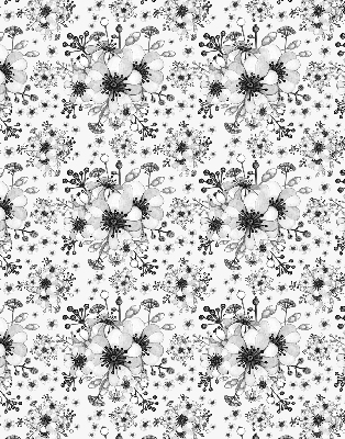 Blackout roller blind for window Drawn flower