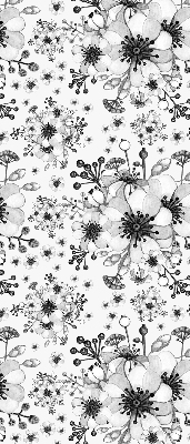 Blackout roller blind for window Drawn flower
