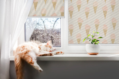 Fabric roller blind for window Ice-cream