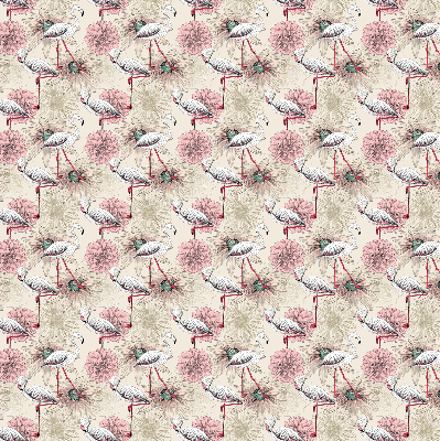Blackout roller blind White flamingos