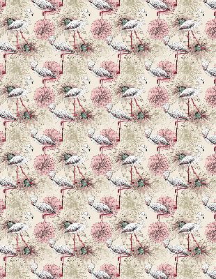 Blackout roller blind White flamingos