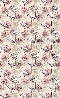 Blackout roller blind White flamingos