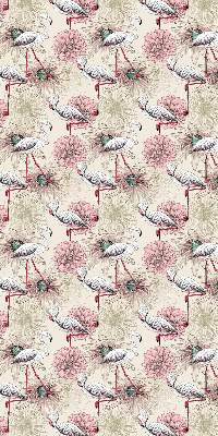 Blackout roller blind White flamingos
