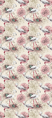 Blackout roller blind White flamingos