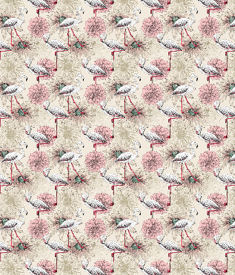 Blackout roller blind White flamingos