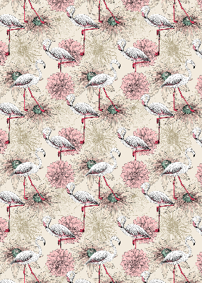Blackout roller blind White flamingos