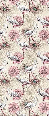 Blackout roller blind White flamingos