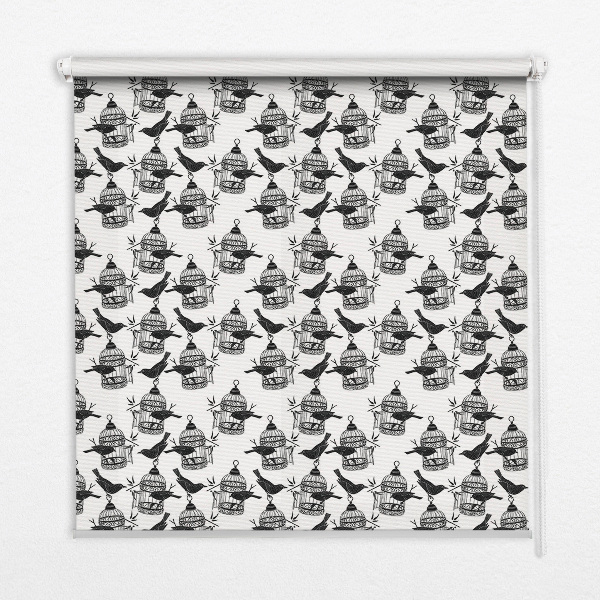 Blackout roller blind for window Black ravens