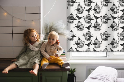 Blackout roller blind for window Black ravens