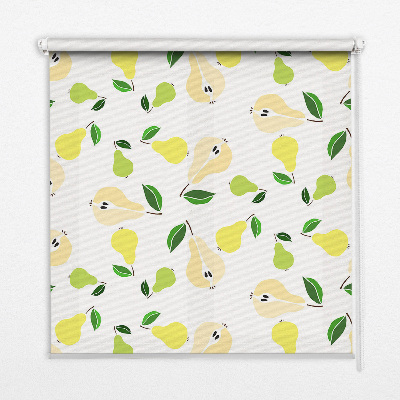 Fabric roller blind for window pears pattern