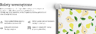 Fabric roller blind for window pears pattern