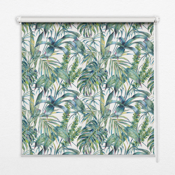 Blackout roller blind Tropical leaves