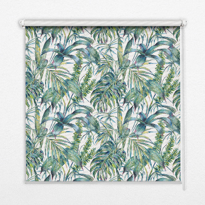 Blackout roller blind Tropical leaves