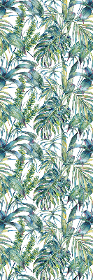 Blackout roller blind tropical leaves print