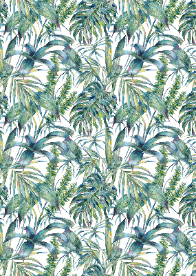 Blackout roller blind tropical leaves print