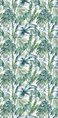 Blackout roller blind tropical leaves print