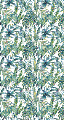Blackout roller blind tropical leaves print