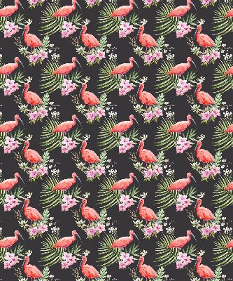 Fabric roller blind for window Flamingos on plants