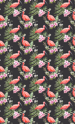 Fabric roller blind for window Flamingos on plants