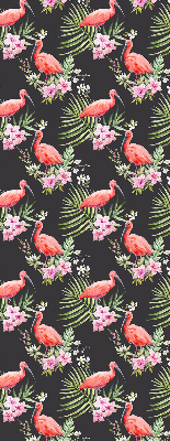 Fabric roller blind for window Flamingos on plants