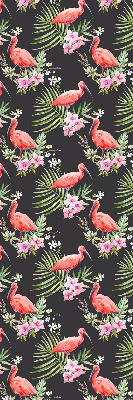 Fabric roller blind for window Flamingos on plants