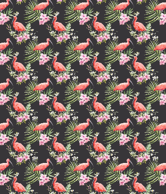 Fabric roller blind for window Flamingos on plants