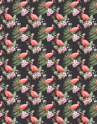 Fabric roller blind for window Flamingos on plants