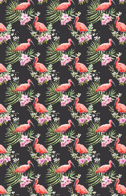 Fabric roller blind for window Flamingos on plants