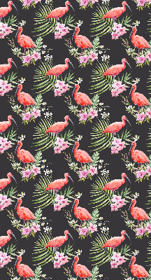 Fabric roller blind for window Flamingos on plants